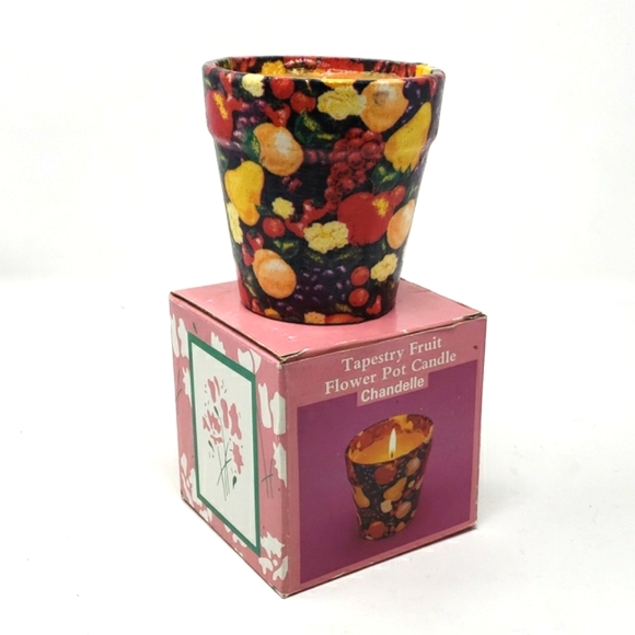 Vintage Tapestry Flower Pot Candle